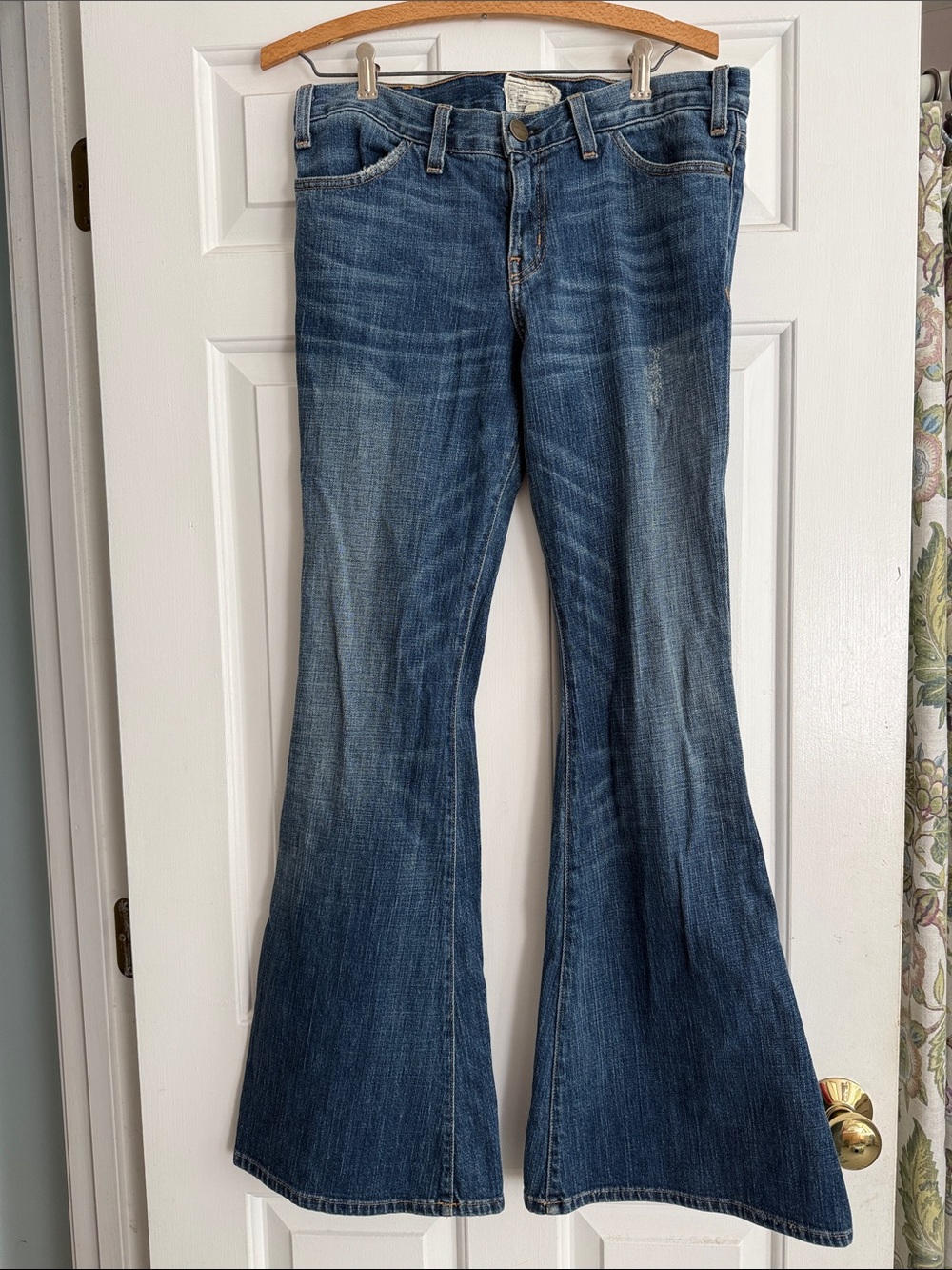 Current/Elliott Elephant Bell Flare Jeans 28 Low Rise 70s Bell Bottom USA Made